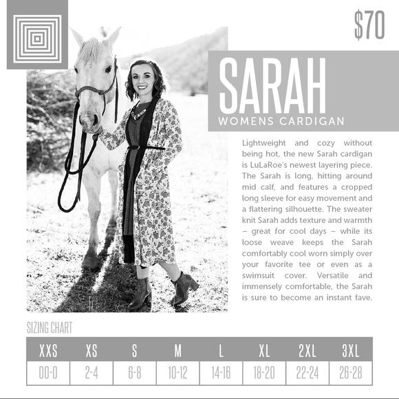 LuLaRoe Sarah duster XS - Picture 6 of 6